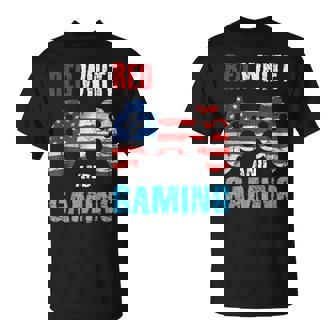 Gamer 4Th Of July Red White Gaming Video Game Boys Kids N Unisex T-Shirt - Seseable