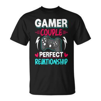 Gamer Couple Perfect Relationship Video Gamer Gaming Unisex T-Shirt - Seseable