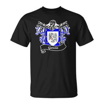 Garcia Coat Of Arms Surname Last Name Family Crest Unisex T-Shirt | Mazezy