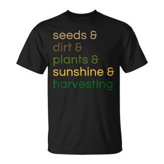 Gardening Seeds Dirt Plants Sunshine Harvest T-shirt - Thegiftio UK