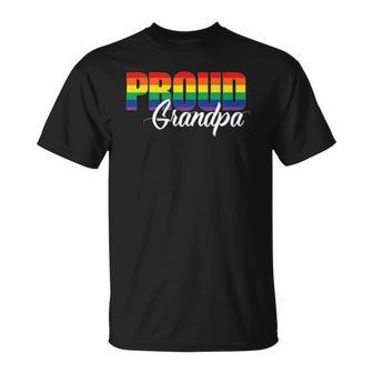 Gay Pride Proud Grandpa Lgbt Ally For Family Rainbow Unisex T-Shirt | Mazezy