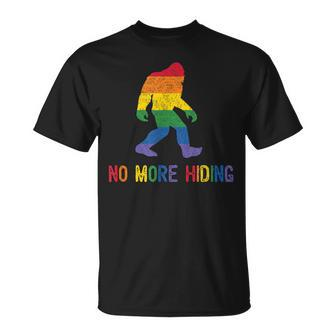 Gay Pride Support - Sasquatch No More Hiding - Lgbtq Ally Unisex T-Shirt | Mazezy