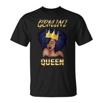 Gemini Queen Born In May-June Black Queen Birthday Unisex T-Shirt - Seseable