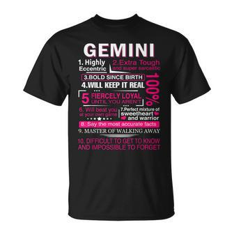 Gemini Zodiac Birthday Gift Girls Men Funny Saying Gemini Unisex T-Shirt - Seseable