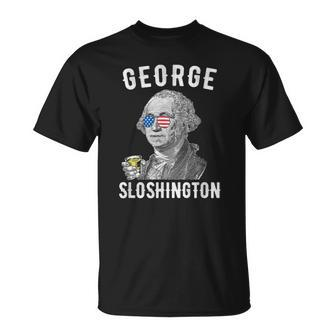 George Sloshington Washington 4Th Of July Funny American Unisex T-Shirt | Mazezy