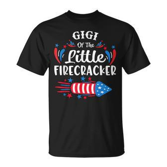 Gigi Of The Little Firecracker 4Th Of July Birthday Unisex T-Shirt - Seseable
