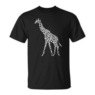Giraffe White Pattern Graphic Animal Print Unisex T-Shirt | Mazezy
