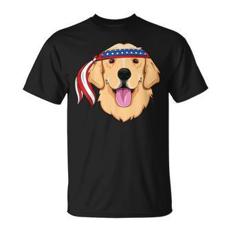 Golden Retriever 4Th Of July Family Dog Patriotic American Unisex T-Shirt - Seseable
