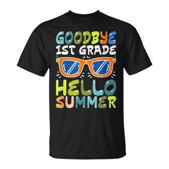 Goodbye 1St Grade Hello Summer Last Day Of School Boys Kids Unisex T-Shirt | Mazezy