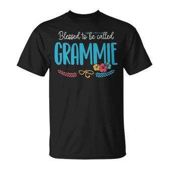 Grammie Grandma Blessed To Be Called Grammie T-Shirt - Seseable