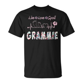 Grammie Grandma Grammie Live Love Spoil T-Shirt - Seseable