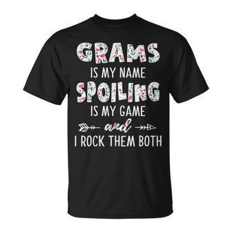 Grams Grandma Grams Is My Name Spoiling Is My Game T-Shirt - Seseable