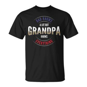 Grandpa Day Or Dad Knows A Lot But Grandpa Knows Everything T-shirt - Thegiftio UK