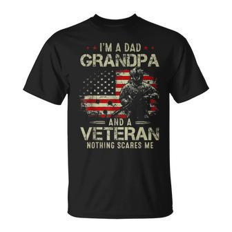 Grandpa For Men Fathers Day Im A Dad Grandpa Veteran Unisex T-Shirt | Mazezy