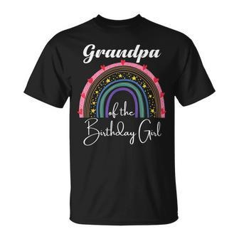 Grandpa Of The Birthday Girl Rainbow Boho Birthday Party Unisex T-Shirt - Seseable