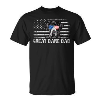 Great Dane Dad American Flag 4Th Of July Patriotic Gift Unisex T-Shirt - Seseable