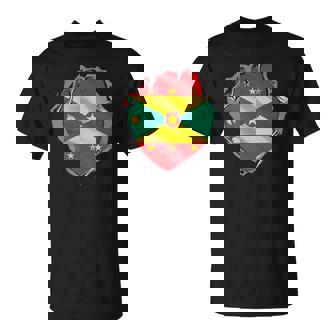 Grenada Heart Cutout With Grenadian Flag On Grenada Unisex T-Shirt | Mazezy