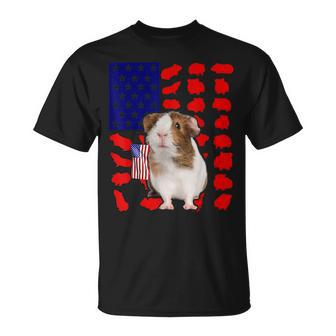 Guinea Pig American Flag 4Th Of July Lover Usa Patriotic Unisex T-Shirt - Seseable