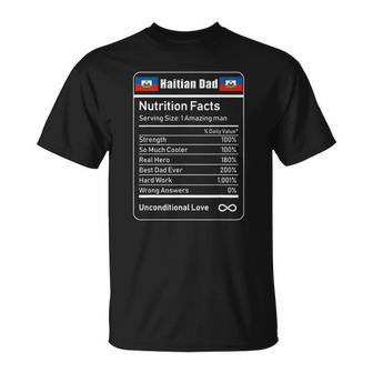 Haitian Dad Nutrition Facts Fathers Day Unisex T-Shirt | Mazezy