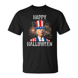 Halloween Funny Happy 4Th Of July Anti Joe Biden Unisex T-Shirt | Mazezy