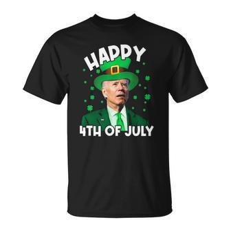 Happy 4Th Of July Biden Leprechaun Shamrock St Patricks Day Unisex T-Shirt | Mazezy