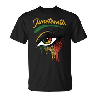 Happy Juneteenth 1865 Bright Eyes Melanin Retro Black Pride Unisex T-Shirt | Mazezy