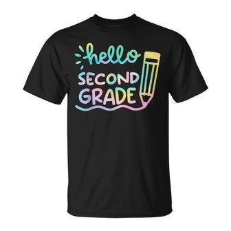 Hello 2Nd Grade Tie Dye Teachers Kids Back To School Funny Unisex T-Shirt - Seseable