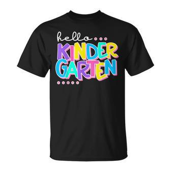 Hello Kindergarten Back To School Teacher Student Gift V3 Unisex T-Shirt - Seseable