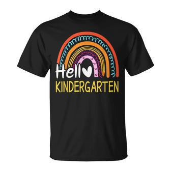 Hello Kindergarten Team Kinder Back To School Rainbow Kids Unisex T-Shirt - Seseable