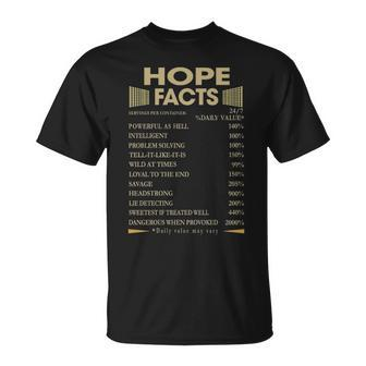 Hope Name Hope Facts T-Shirt - Seseable