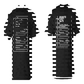 Howard Dad Nutrition Facts Fathers Day Michigan T-shirt - Thegiftio UK