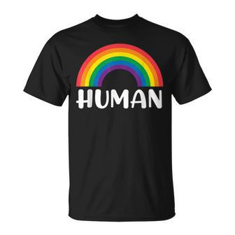 Human Rainbow Lgbt Pride Homo Lesbian Pride Unisex T-Shirt - Seseable