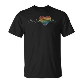 Human Rights Equality Gay Pride Month Heartbeat Lgbt Unisex T-Shirt | Mazezy