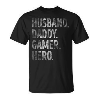 Husband Daddy Gamer Hero Gaming Dad Fathers Day T-shirt - Thegiftio UK
