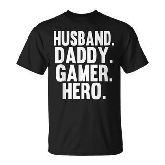 Husband Daddy Gamer Hero Play Video Games T-shirt - Thegiftio UK