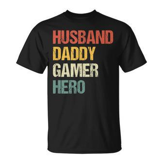 Husband Daddy Gamer Hero Pops Father Gaming Dad Future Daddy T-shirt - Thegiftio UK
