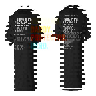 Husband Daddy Protector Hero Fathers Day For Daddy T-shirt - Thegiftio UK