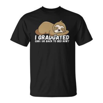 I Graduated Can I Go Back To Bed Now - Funny Senior Grad Unisex T-Shirt | Mazezy