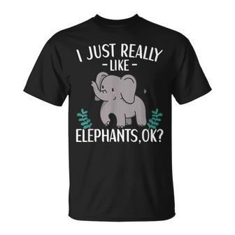 I Just Really Like Elephants Elephant Lover For Kids Toddler Unisex T-Shirt - Seseable