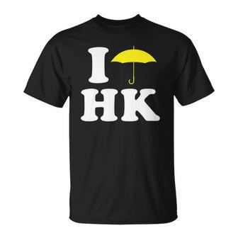 I Love Hk Yellow Umbrella Hong Kong Movement Unisex T-Shirt | Mazezy