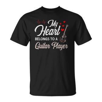 I Love My Guitar Player Husband Wife Gifts Valentines Unisex T-Shirt | Mazezy