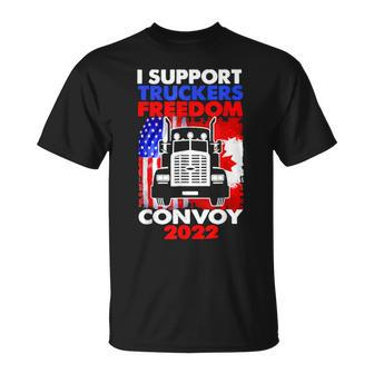 I Support Truckers Freedom Convoy 2022 V3 Unisex T-Shirt - Seseable