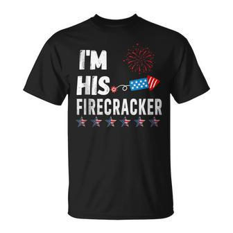Im His Firecracker Cute 4Th Of July Matching Couple For Her Unisex T-Shirt - Seseable