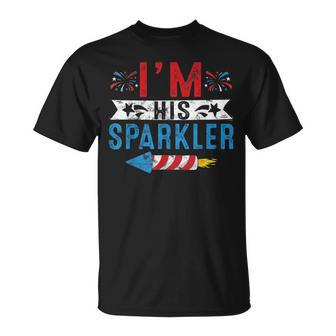 Im His Sparkler 4Th July His And Hers Matching Couples Unisex T-Shirt - Seseable