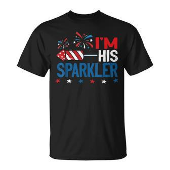 Im His Sparkler 4Th July Matching Couples For Her Unisex T-Shirt - Seseable
