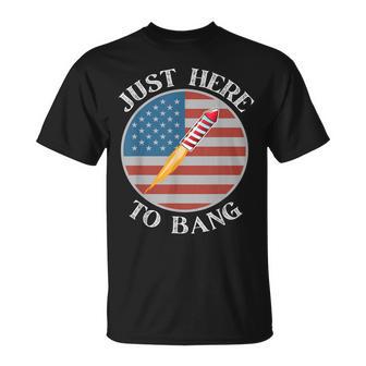 Im Just Here To Bang 4Th Of July Fireworks Fourth Of July Unisex T-Shirt - Seseable