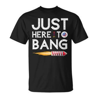 Im Just Here To Bang 4Th Of July Fireworks Fourth Of July Unisex T-Shirt - Seseable