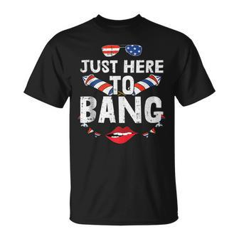 Im Just Here To Bang 4Th Of July Fireworks Fourth Of July Unisex T-Shirt - Seseable