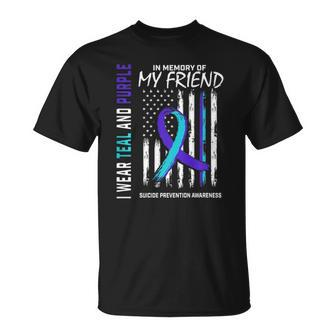 In Memory Friend Suicide Awareness Prevention American Flag Unisex T-Shirt | Mazezy