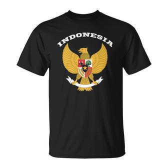 Indonesia Coat Of Arms Tee Flag Souvenir Jakarta Unisex T-Shirt | Mazezy